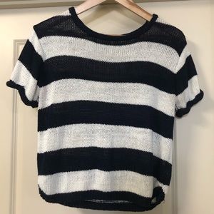Woven short sleeve top